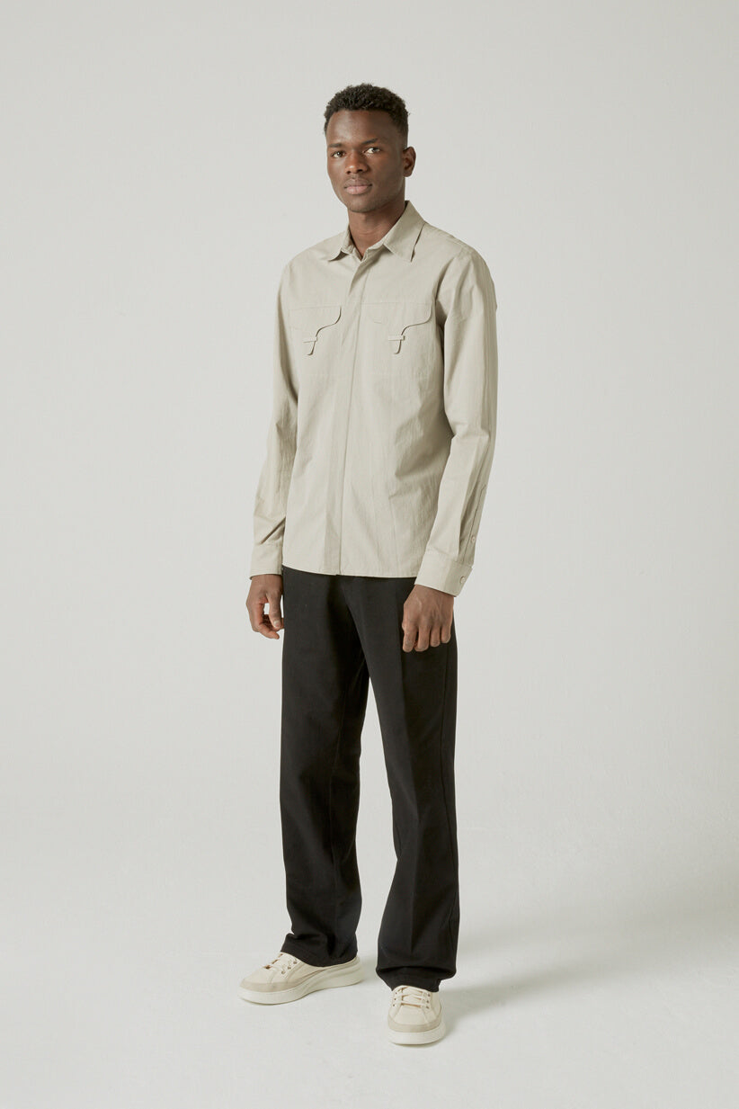 DUST BEIGE COTTON SHIRT