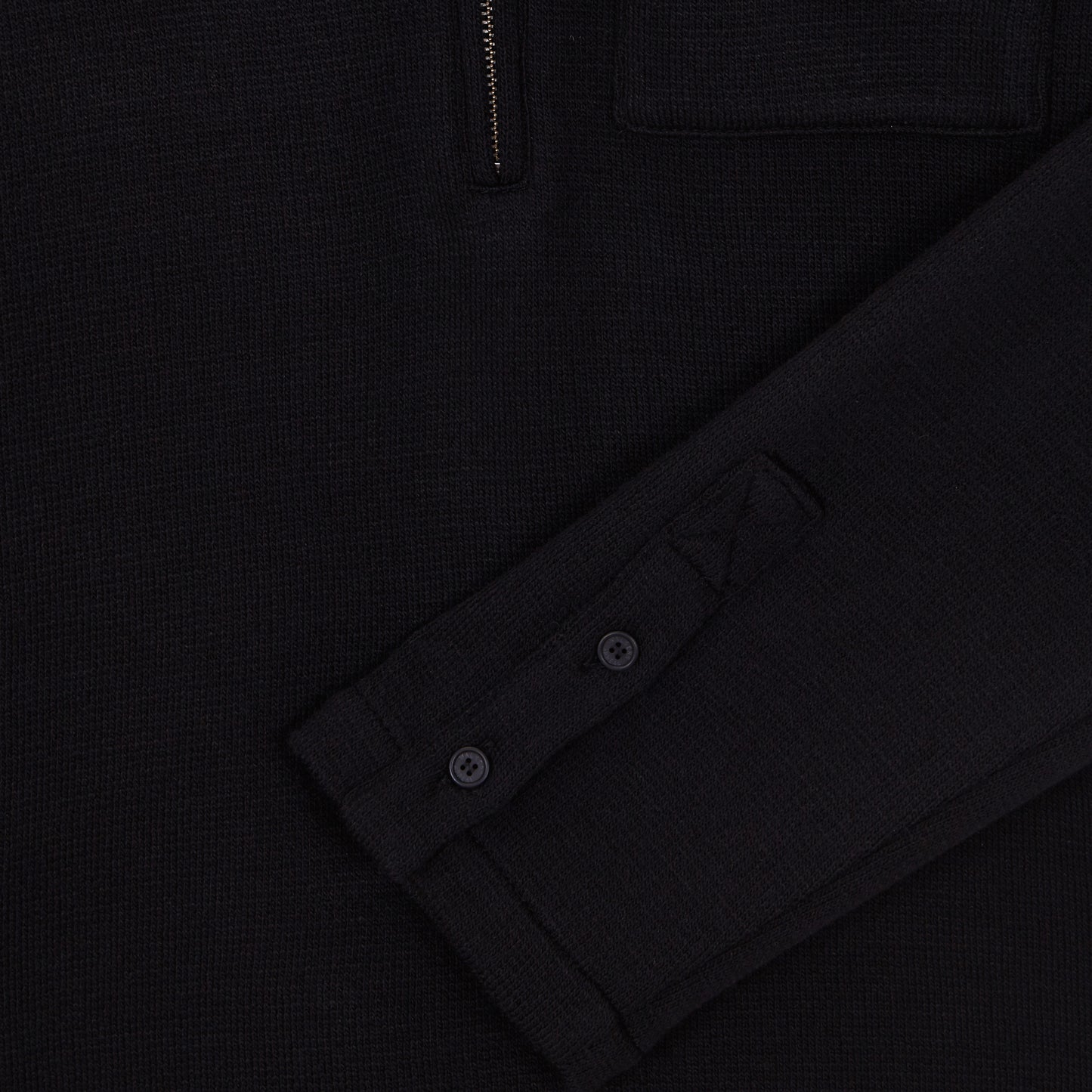 MILK KNITTED BLACK WOOL POLO