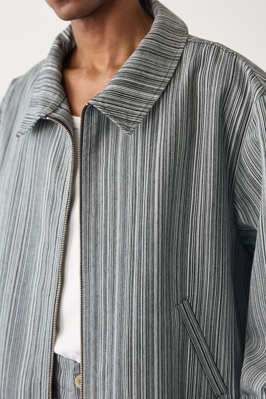 YEN STRIPED COTTON BOMBER