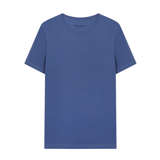 SIGNATURE BLUE COTTON T-SHIRT